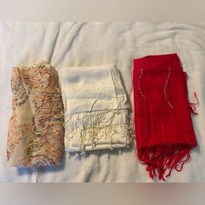 Lot of 3 womens cover up wraps shals scarf